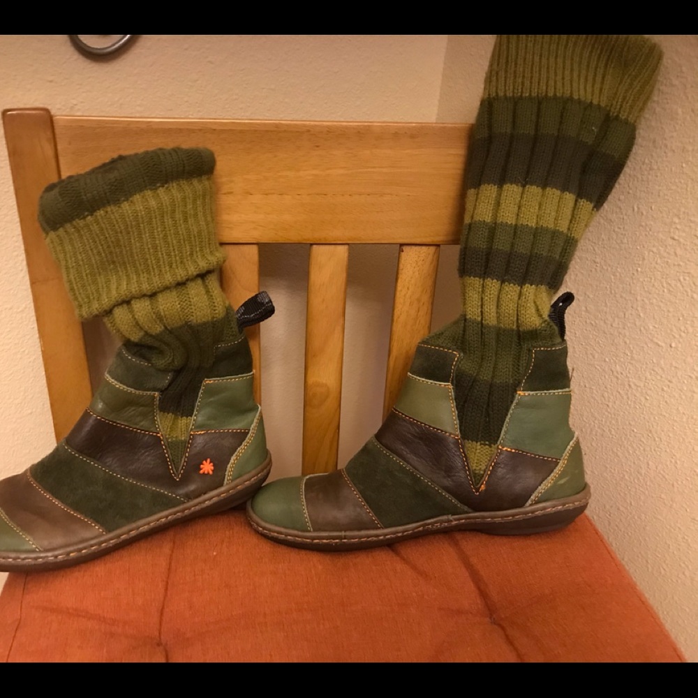 Art company, adorable striped sock shoes.